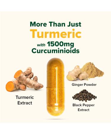 VAHDAM Extra Strength Turmeric Ginger Supplement with 1500mg Curcuminoids per Serving | Added Piperine for Better Absorption | Supports Joint Health and Mobility | 90 Veg Capsules - Buy Online on GoSupps.com