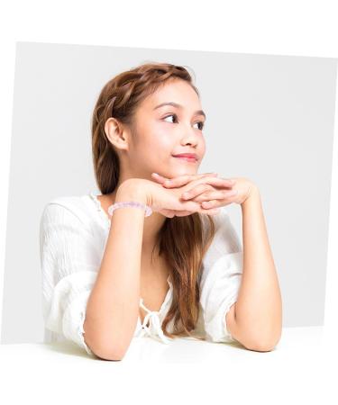 Exceart Portable Wristwalk Bracelet - Crystal & Pearl Ladies Accessories | Unisex Amethyst & Pink Gemstone Bracelet 0.8x7cm - Buy Online on GoSupps.com