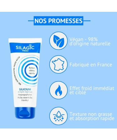 SILAGIC - Gel de Massage Effet Froid Articulations & Muscles - Coups Chocs & Jambes lourdes - Silicium Harpagophytum Menthol & Huiles Essentielles - Action Cibl e - Fabriqu en France - 100 ml - Buy Online on GoSupps.com