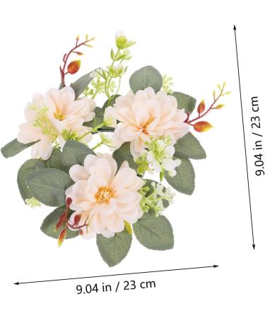 LIFKICH Artificial Garland Ornament Rings Wedding Decorations Candle Holders Candlesticks Eucalyptus Boho Decor Candle Wreath Wedding Party Decoration Plastic Front Door Flowers Picture 1 23.00X23.00X8.00CM - Buy Online on GoSupps.com