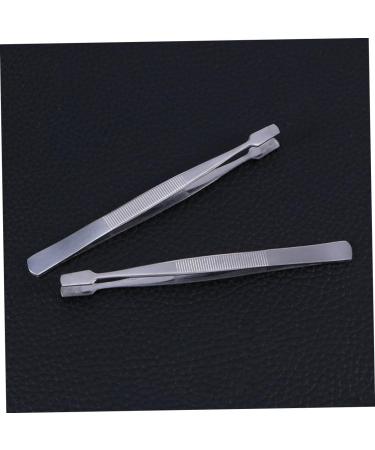 SOESFOUFU Tweezers Lash Fine Tweezer Tongs Beauty Tools Nipper Specialty Tools Collector Tools Tweezer for Stamp Safe Material Tweezer Collecting Coins Stainless Steel Make up Straight Head 11CM Silver - Buy Online on GoSupps.com
