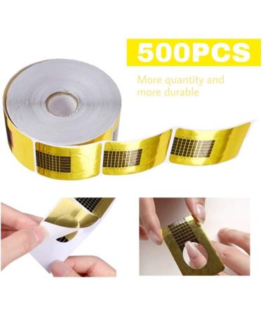 Self-Adhesive Nail Stencil Roll - 500 Pieces Gold Foil Modeling Templates for Nail Art & Gel Extensions - International Shipping Available - Buy Online on GoSupps.com