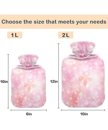 Naanle 2L Transparent Hot Water Bottle with Lid - Spring Cherry Blossom Design for Menstrual Cramps Pain Relief & Hot/Cold Therapy - Buy Online on GoSupps.com