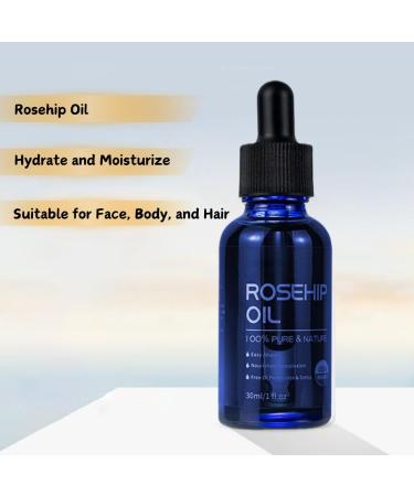 Rosehip Oil for Face 30ml - 100% Pure Organic Rose Hip Oil for Skin Body and Hair Natural Rosehip Seed Oil Moisturizes and Nourishes for a Healthy Complexion - Buy Online on GoSupps.com