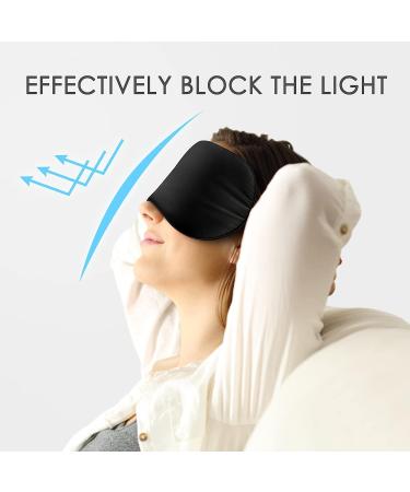 Natural Silk Sleep Eye Mask for Men and Women - Adjustable Black Blindfold for Night Sleeping, Travel, Nap, and Meditation - Buy Online on GoSupps.com