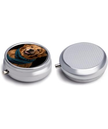 Portable 3 Compartment Pill Box - Travel-Friendly Medicine Organizer with Blue Scarf Design - Ideal for Handbag & Pocket - Buy Online on GoSupps.com