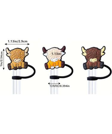 6 Pcs Dustproof Straw Cover Cap Set Cow Shape Straw Lids Colorful Straw Stopper Jewelry for Water - Buy Online on GoSupps.com
