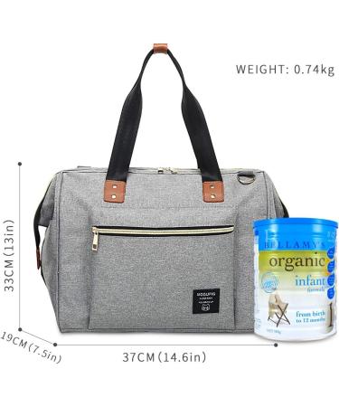 SONARIN Baby Nappy Changing Bag with Insulated Pocket Satchel Waterproof Large Capacity Stylish and Durable Light Gray - Buy Online on GoSupps.com