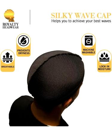 Royalty Headwear Premium Wave Cap for 360, 540, 720 Waves - Black - Buy Online on GoSupps.com