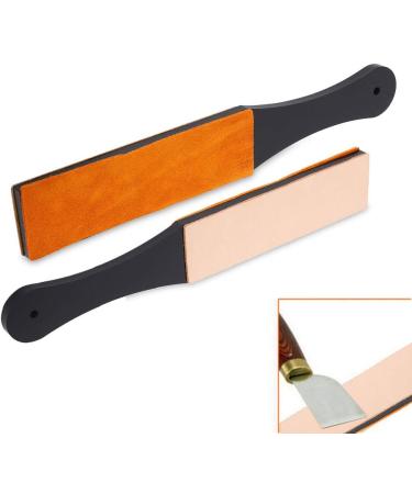 PU Leather Razor Pouch - Double Size with Acrylic Handle for Razors & Knives | Perfect for Polishing Gold & Silver - Buy Online on GoSupps.com
