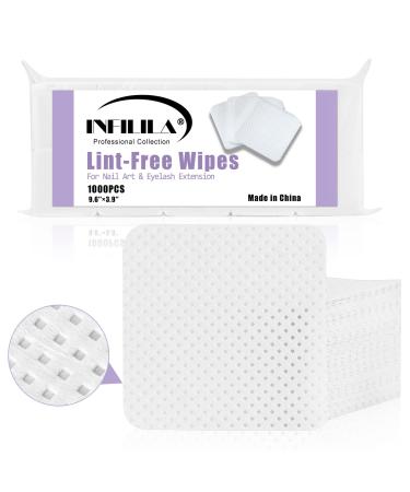 Lint Free Nail Wipes INFILILA Nail Polish Remover 1000PCS Super Absorbent Soft Nail Pliosh Remover Pads Wipes Lint Free Wipes Nail Wipes B-1000 PCS