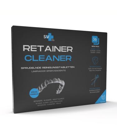 36 Cleaning tablets for transparent retainers aligners crunching rail |Antibacterial 2-in-1 formula with active oxygen mint (set 5 weeks) tablets (36stk)