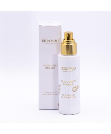 BIOKOSMO - italian roots - BRONZE BODY OIL CARROT OIL AND WALNUT SHORT OIL 100 ml 100% Made in Italy and Cruelty Free