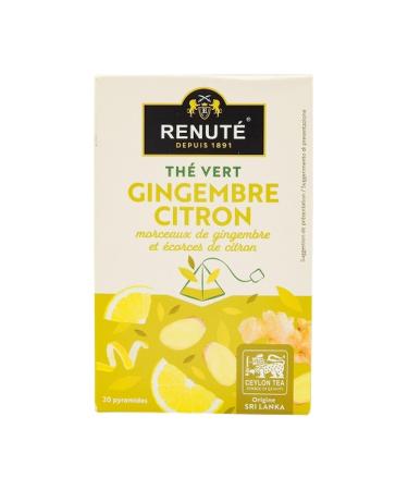 Renut Renut - Green Tea with Ginger and Lemon - 20 Tea Bags - 32g Box