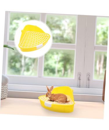 BELLIFFY Box Rabbit Toilet Ferret Litter Sand Bath for Hamsters Dwarf Hamster Toilet Bunny Potty Rat Plastic 25X19X10CM Yellow - Buy Online on GoSupps.com