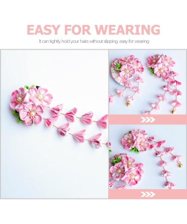 Gadpiparty Japanese Hair Accessories Hair Accessory Tassel Hairpins Floral Hair Clip Hair Ornament Flower Hair for Weddings Hanfu Hair Accessories Alloy Women's Pink Manual Clip - Buy Online on GoSupps.com