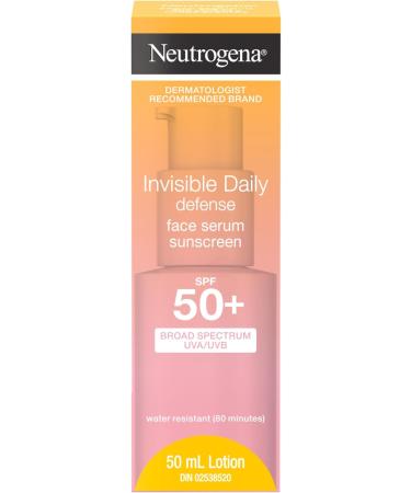 Neutrogena Invisible Daily Defense Face Serum Sunscreen SPF 50+ Face Sunscreen UVA & UVB Antioxidants Fragrance Free 50-mL - Buy Online on GoSupps.com