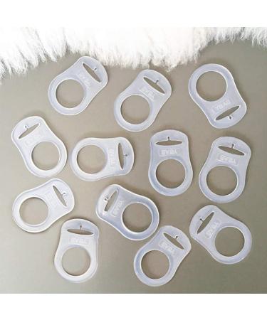 12 Silicone Pacifier Chain Rings - Transparent Mam Compatible Holders & Adapters - Buy Online on GoSupps.com