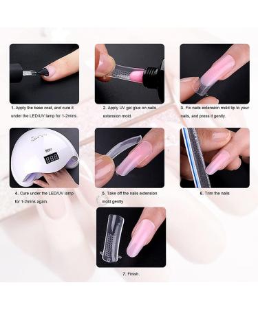 MWOOT 500PCS Extra Long False Nail Tips - XXL C Curve Acrylic Half Cover Coffin Shape French Fake Nails for Nail Art Manicure - 10 Sizes (Clear) - Buy Online on GoSupps.com