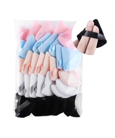 SBTRKT Triangle Velvet Powder Puff - 10/20 Pcs Mini Finger Puff | Washable Fashionable Makeup Tools for Flawless Blending - Black - Buy Online on GoSupps.com