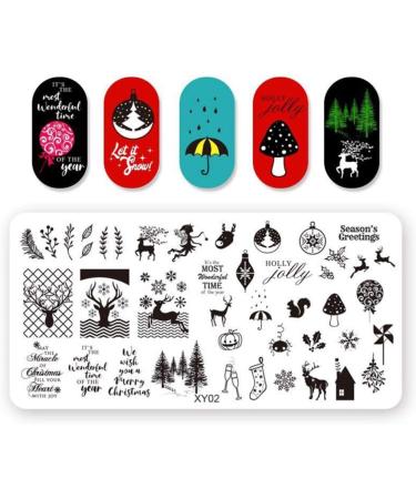 5PCS Christmas Nail Stamp Plates - Tree Snowflake & Elk Designs | Nail Art Tools for Women - Buy Online on GoSupps.com