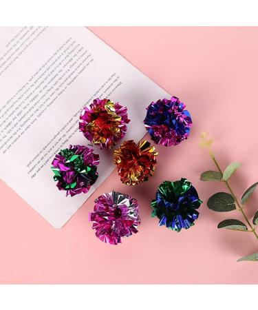 ANZONGYI 10 Pcs Mylar Crinkle Balls Colorful Crinkle Balls Cat Toys Rustle Sound Ball Cat Interactive Toys for Kittens and Grown-up Cats - Buy Online on GoSupps.com