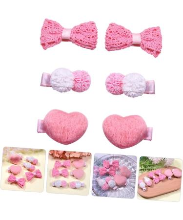 ibasenice Bow Clips 3 Pairs small hair clips hair clips hairpin cloth clip fabric bow tie hair clip Heart-shaped Hair clips bangs clip girl hairpin peach heart three-dimensional - Buy Online on GoSupps.com