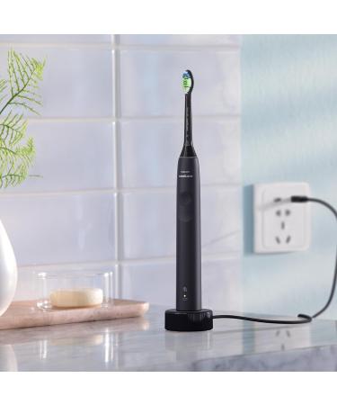 Philips Sonicare 4100 - Philips Sonicare Electric Toothbrush for Adults with 1 x Philips W2 Optimal White Sonic Brush Head in Black Slim Travel Case and USB Charger (Model HX3683/54) - Buy Online on GoSupps.com