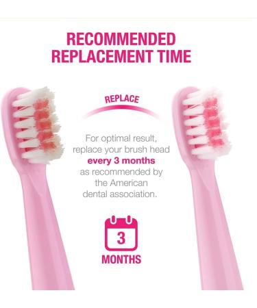 Vekkia Kids Electric Toothbrush Replacement Heads - 4 Pack, 3D Curved Soft Bristles, 7X More Plaque Removal, Pink - Perfect for Small Mouths - Buy Online on GoSupps.com