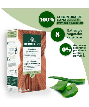  Herbatint Herbatint 8R Light Copper Blonde Gel Hair Color 170 ml No Ammonia Optimal Coverage of Grey Hair with 8 Organic Extracts Ideal for Sensitive Skin - Buy Online on GoSupps.com