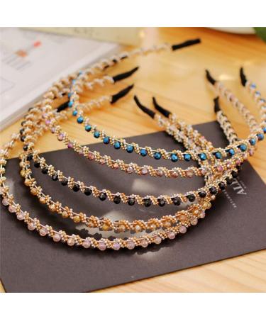 Stylish Rhinestone Hair Bands - 5-Piece Non-Slip Elastic Headbands for Dancing Parties & Everyday Wear - Buy Online on GoSupps.com