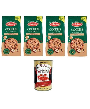 Italian Gourmet E.R. Delacre Cookies Classic Hazelnut 4 x 136g + Italian Gourmet Polpa 400g