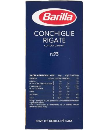  Ducomi Barilla Conchiglie Rigate 2kg pack of semolina noodles with premium ingredients for consistently delicious taste irresistible everyday quality 2kg pack 4 x 500g (Conchiglie) - Buy Online on GoSupps.com