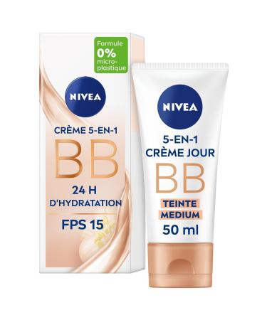 NIVEA BB Cr me Teint e Medium Hydratation Sublimante et Teint Uniforme (Tube 50 ml) - Le Lot De 3
