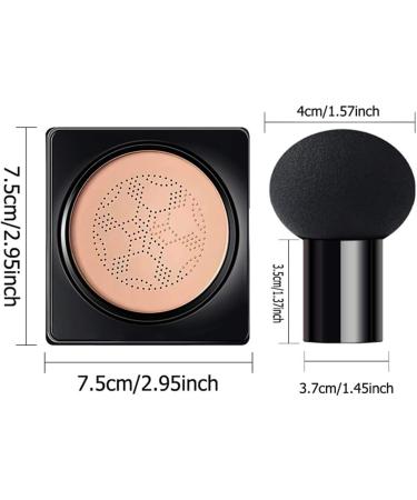 Mushroom Head Air Cushion CC Cream - BB Cream Foundation Makeup Air Cushion CC Cream BB Cream Moisturizing Concealer Makeup Long Lasting Matte Easy to Apply (Natural) - Buy Online on GoSupps.com