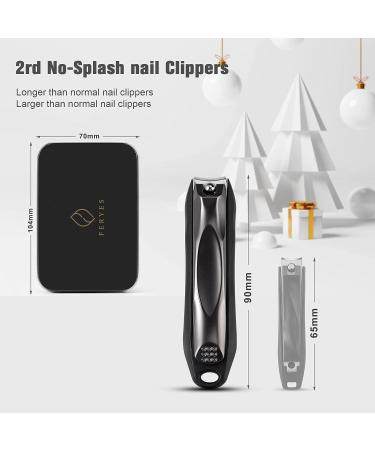 FERYES 3-in-1 Fingernail Clipper with No-Splash Nail Catcher and Metal Storage Box - Men & Women Black - Buy Online on GoSupps.com