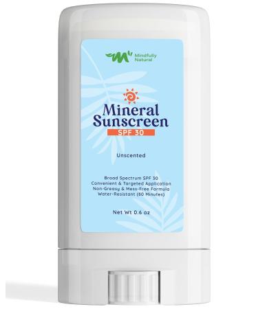 Natural Sunscreen Stick SPF 30 | Broad Spectrum Mineral Sunblock for Face & Sensitive Skin | Zinc Oxide 18% | Travel Size - Buy Online on GoSupps.com