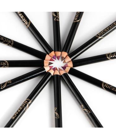 Lip Liner Pencil Set 12 pcs/Set Long Lasting Matte Waterproof Lipliner Pen Set with 12 Colors Define Lips for a Fuller Look - Buy Online on GoSupps.com