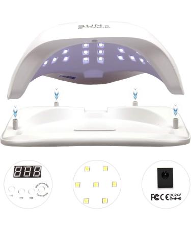 54W Gel UV LED Nail Lamp with 36 Dual Light Source LEDs - Professional Nail Dryer for Gel and Regular Polish - 4 Timer Settings for Polygel Nail Kit - Buy Online on GoSupps.com