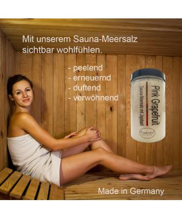 Frankonia Bath & Spa Sauna Salz Peeling - Pink Grapefruit 400g | Vegan Body Scrub with Jojoba Oil & Vitamin E | Paraben-Free Sea Salt Exfoliator for All Skin Types - Buy Online on GoSupps.com