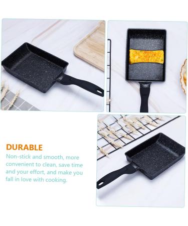 HOMSFOU 3pcs Omelet Pan Cooking Pan Skillet Egg Cooker Pan Tamagoyaki Sandwich Toaster Maker Nonstick Frying Pan Steak Frying Pan Aluminum Alloy + Square Pan Grill Plate 36.5x15cmx3pcs Blackx3pcs - Buy Online on GoSupps.com
