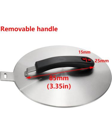 Stainless Steel Heat Diffuser 9.45" for Induction & Electric Cooktops - Removable Handle Black | International Shipping Available - Buy Online on GoSupps.com