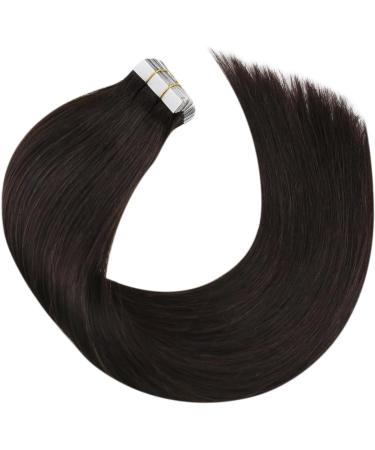 Moresoo 16 Inch Darkest Brown Human Hair Tape in Extensions - 20 Pieces/50g #2 - Buy Online on GoSupps.com