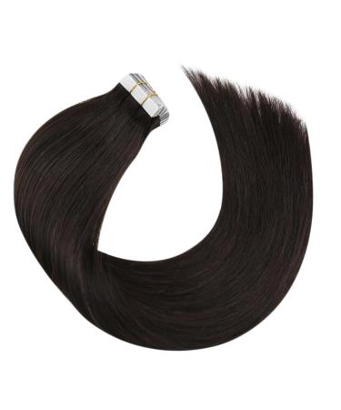 Moresoo 35 cm Tape In Extensions - Real Hair #2 Darkest Brown Seamless Hair - 20 Pieces / 40g Remy Hair - Buy Online on GoSupps.com