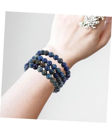 NUOBESTY 2Pcs Stone semi-finished product bead bracelet bead gem beads wristband beads bracelet stone beads wristband beading round beads Bracelet stone bracelet accessories decor Blue 0.80X0.80X0.80CM - Buy Online on GoSupps.com