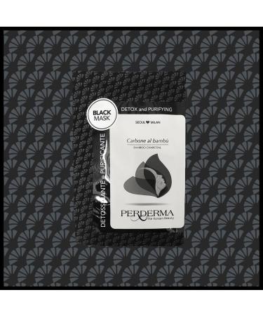 Perderma Korean Detox & Purifying Black Sheet Mask with Bamboo Charcoal Perfect for combating blackheads enlarged pores and oily skin - 25 ML - Buy Online on GoSupps.com