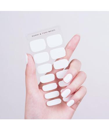 Danni & Toni Half hardened gel nail films (pure white) Schl rweiß Glanzend Nagelset uv gel nail foil nail design nail foil self-adhesive wraps 28 sticker pure white-de