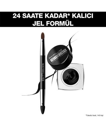 Maybelline New York Gel Eyeliner Professional 2 in 1 Waterproof Long Lasting Brush Up to 24 Hours Wear Tattoo Liner Gel Pot Shade 950 Black - Buy Online on GoSupps.com
