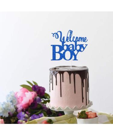 Tenhaisi Navy Blue Welcome Baby Boy Cake Topper Baby Shower It's A Boy Party Decoration Cake Topper for Birthday - Buy Online on GoSupps.com