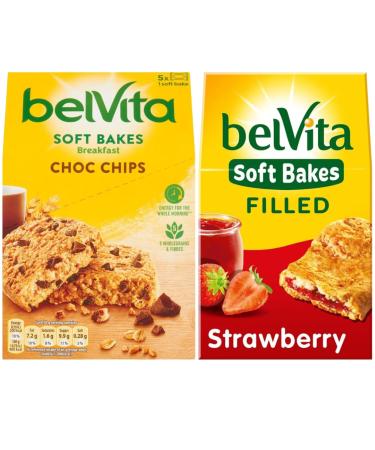 Breakfast Biscuits Bundle With Belvita Choc Chips Soft Bakes Breakfast Biscuits 250g and Strawberry Soft Bakes Breakfast Biscuits 250g (2 Pack) - Buy Online on GoSupps.com